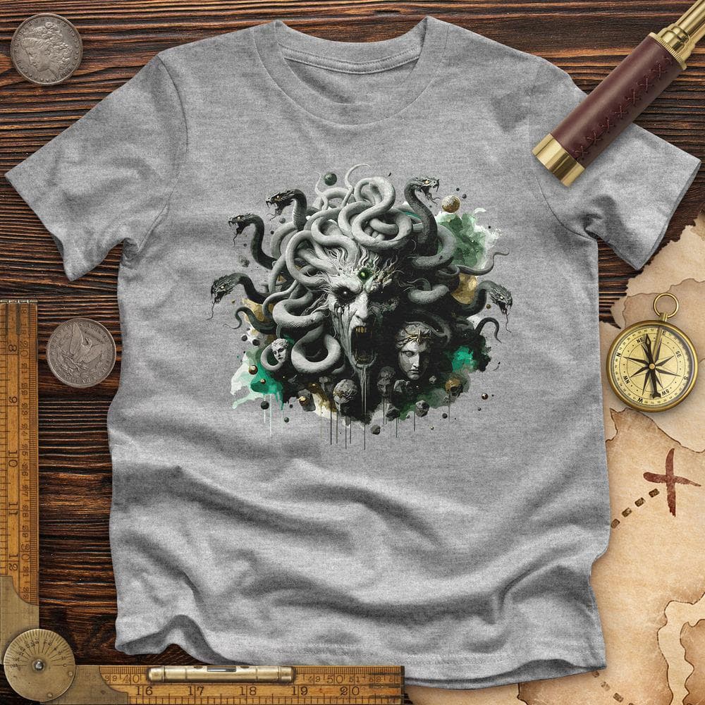 Haunting Medusa With Snake Premium QualityTee