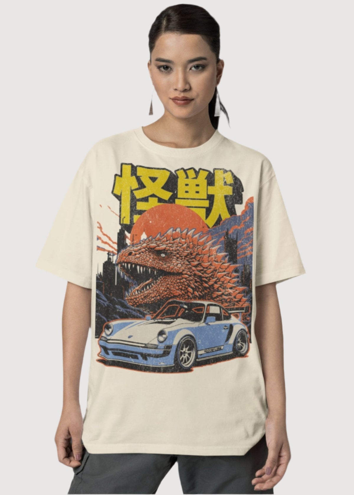 Japanese Monster and Porsche Vintage Graphic