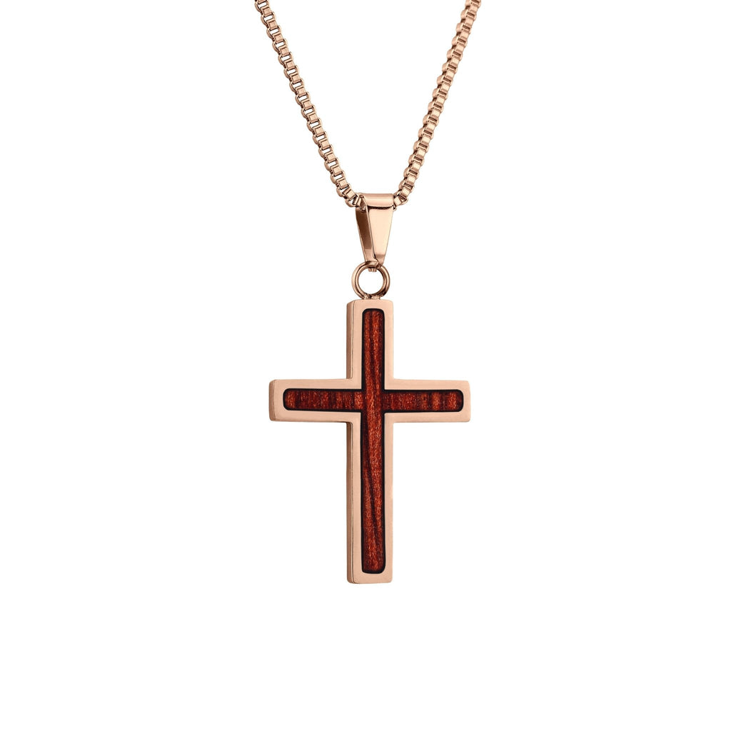Jarrah Cross Necklace - Rose Gold