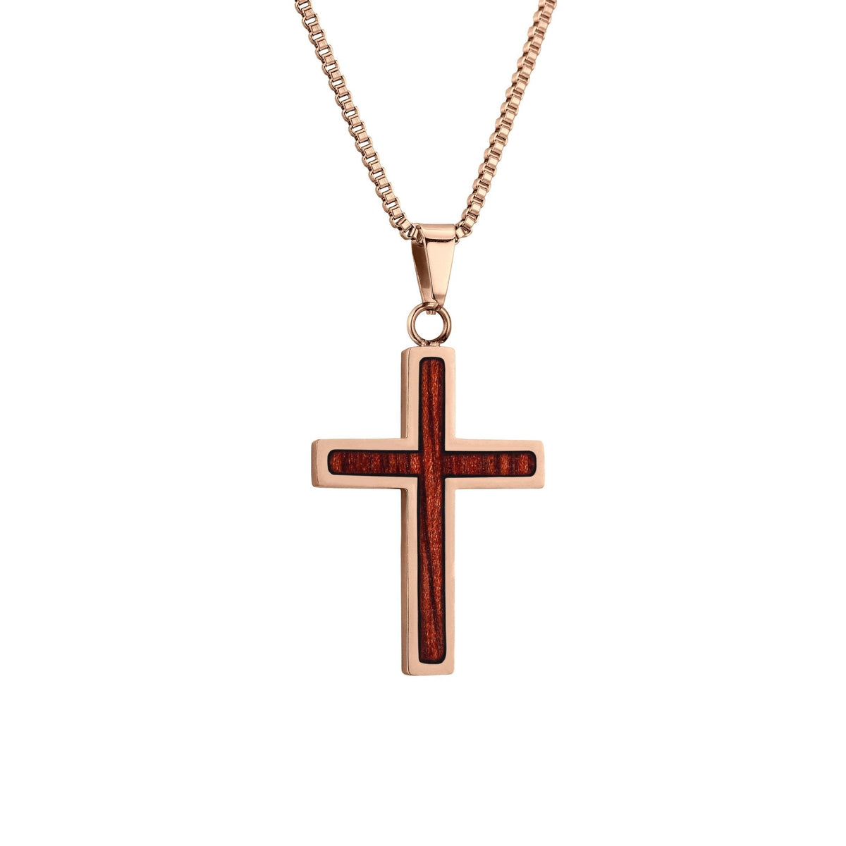 Jarrah Cross Necklace - Rose Gold