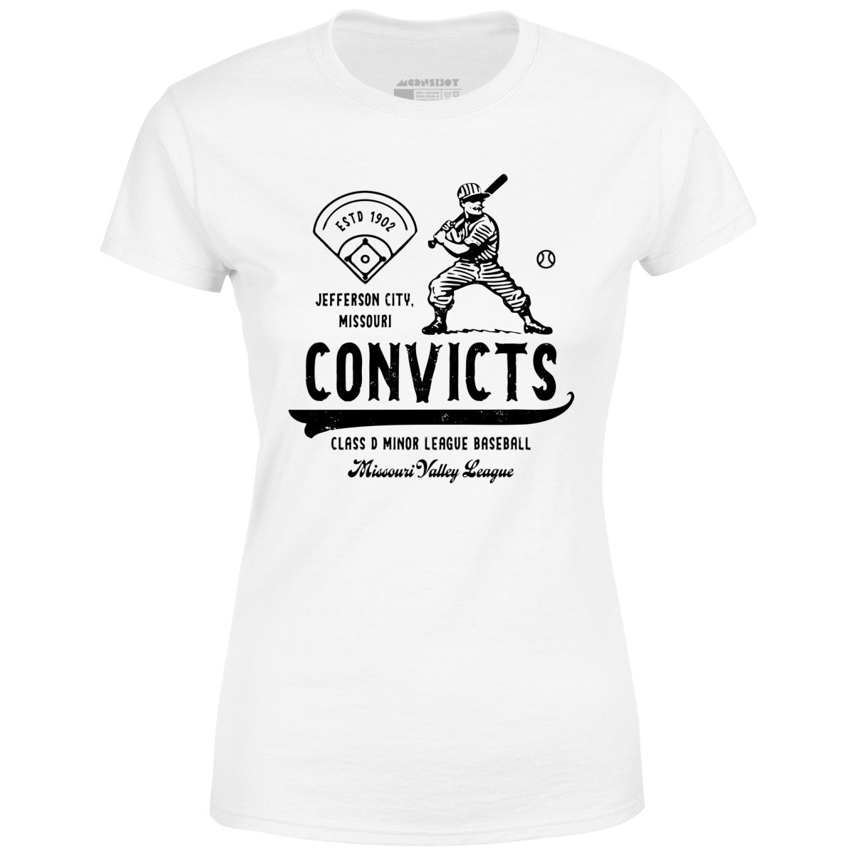 Jefferson City Convicts - Missouri - Vintage Defunct Baseball Teams - Women's