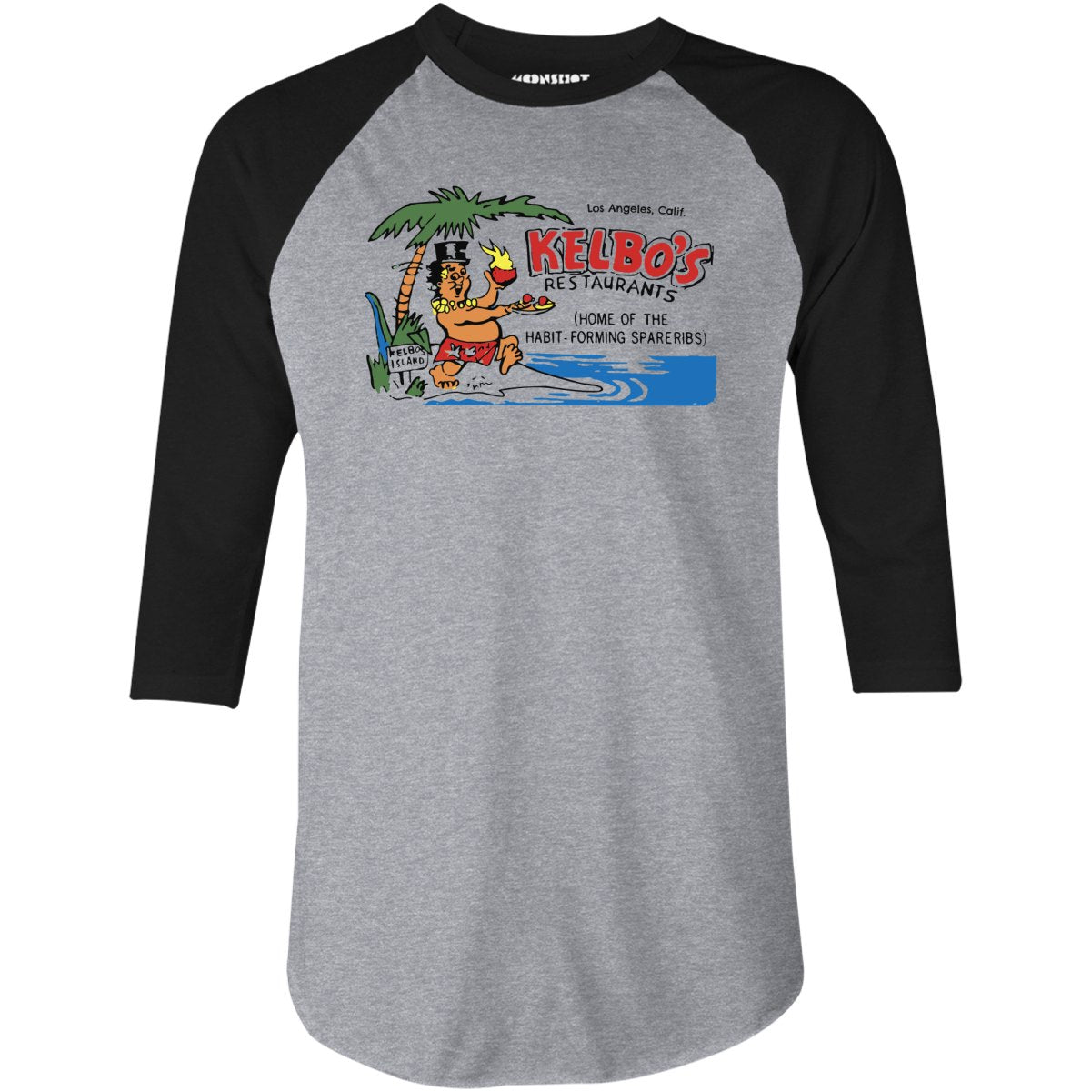 Kelbo's v2 - Los Angeles, CA - Vintage Tiki Bar - 3/4 Sleeve Raglan