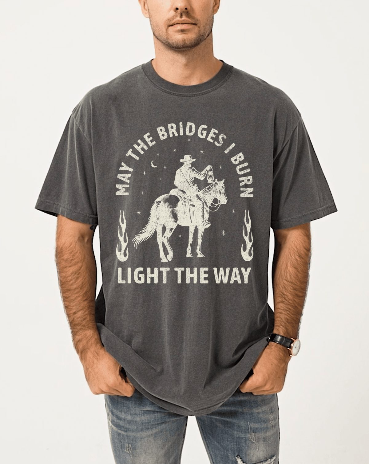 May The Bridges I Burn Light The Way Vintage Western Shirt
