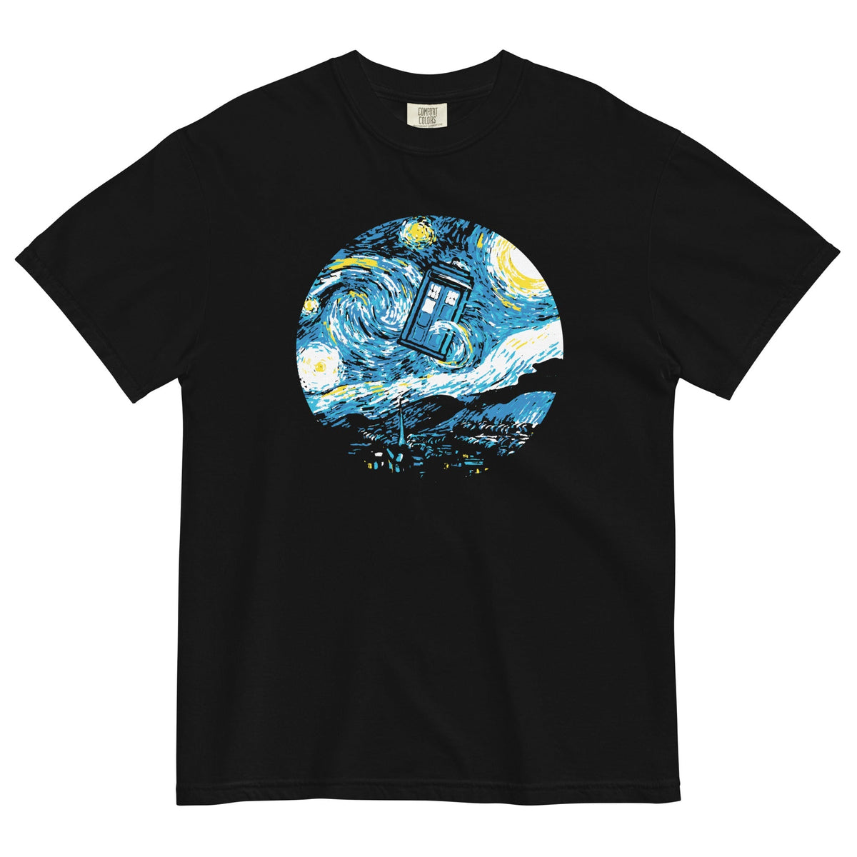Starry Night Police Box Men's Relaxed Fit Tee