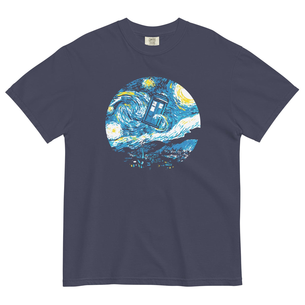 Starry Night Police Box Men's Relaxed Fit Tee