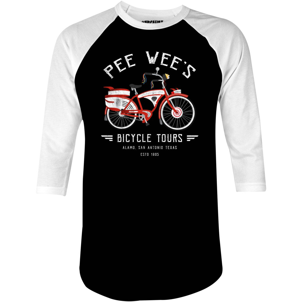 Pee Wee's Bicycle Tours - 3/4 Sleeve Raglan