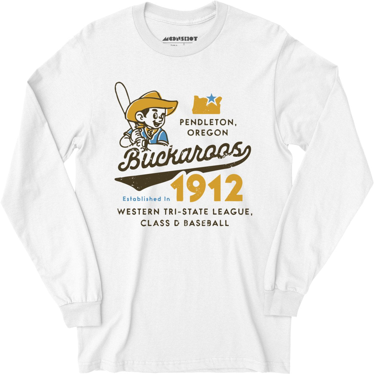 Pendleton Buckaroos - Oregon - Vintage Defunct Baseball Teams - Long Sleeve