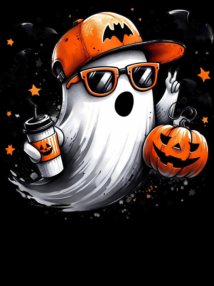Spooky, Chill Ghost,with Coffee and Pumpkin by PMBlack1990