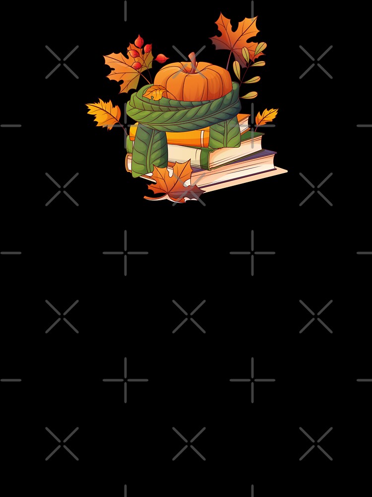Pumpkin and Books Cozy Autumn Illustration by ColorloomArt