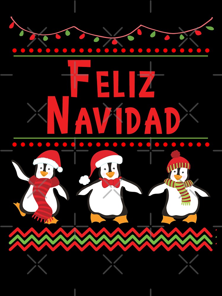 Feliz Navidad Christmas Penguin Holiday Design by SpiritWestDesig