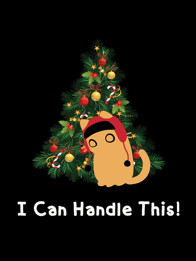 Funny Orange Cat Christmas Tree - I Can Handle This by Cat Stories