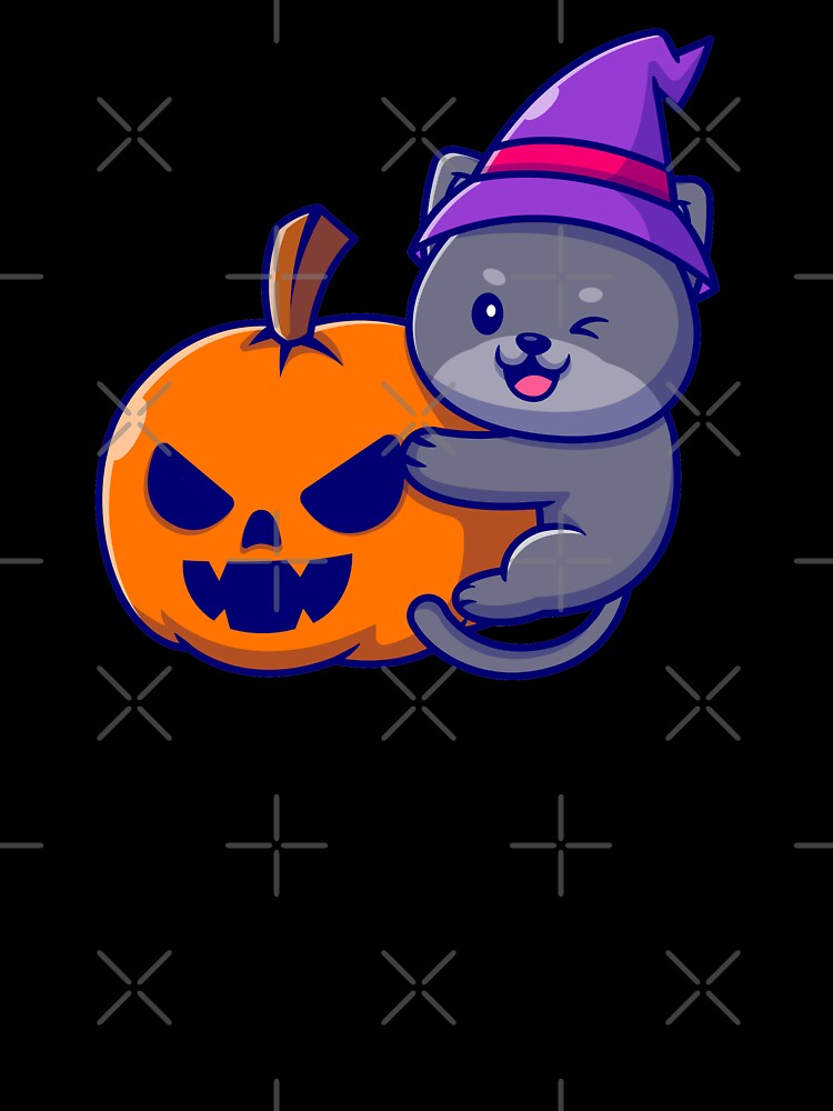 Cute Halloween Pumpkin And Cat by Gaalaxyz