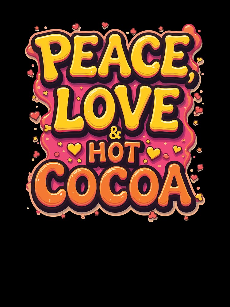 Peace, Love & Hot Cocoa - Cozy Winter Holiday Graphic Design by Design-Pro-21