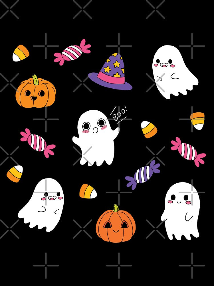 Cute Spoopy Ghosts and Halloween Candy by lucypooki