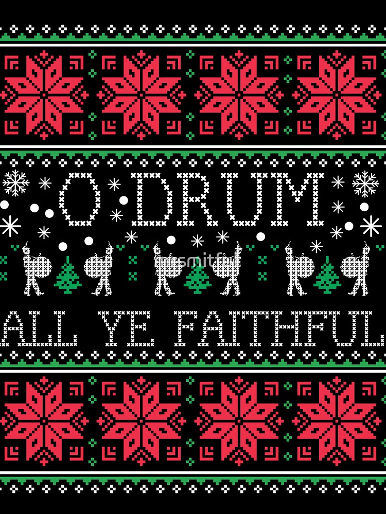 Bass Drum Drummer Christmas Ugly Sweater Shirt Gift by mrsmitful