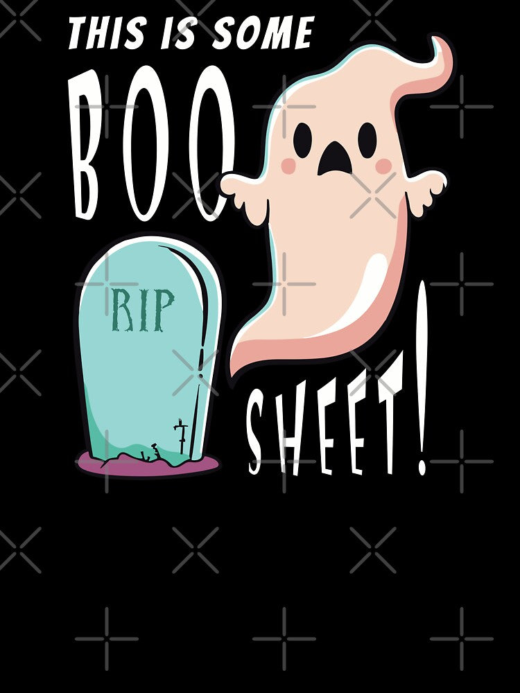 This is some Boo Sheet - Kawaii ghost with grave by PrintSoulDesign