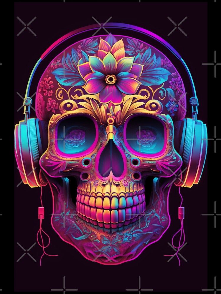 Synthwave/Retrowave Sugar Skull by RESToRAPTOR