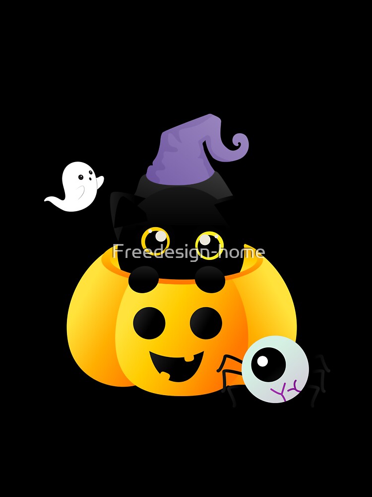 Spooky Pumpkin Cat , Cute Pumpkin Cat by Freedesign-home