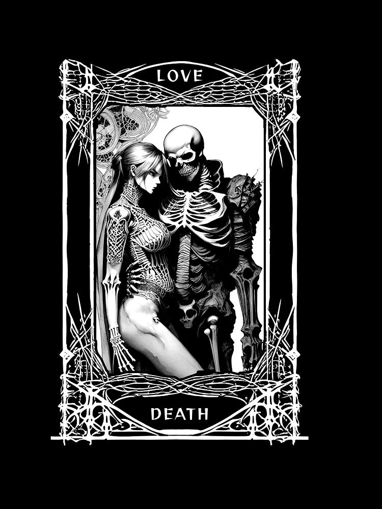 Death & Love Tarot Card T-Shirt by DarkwaveThreads