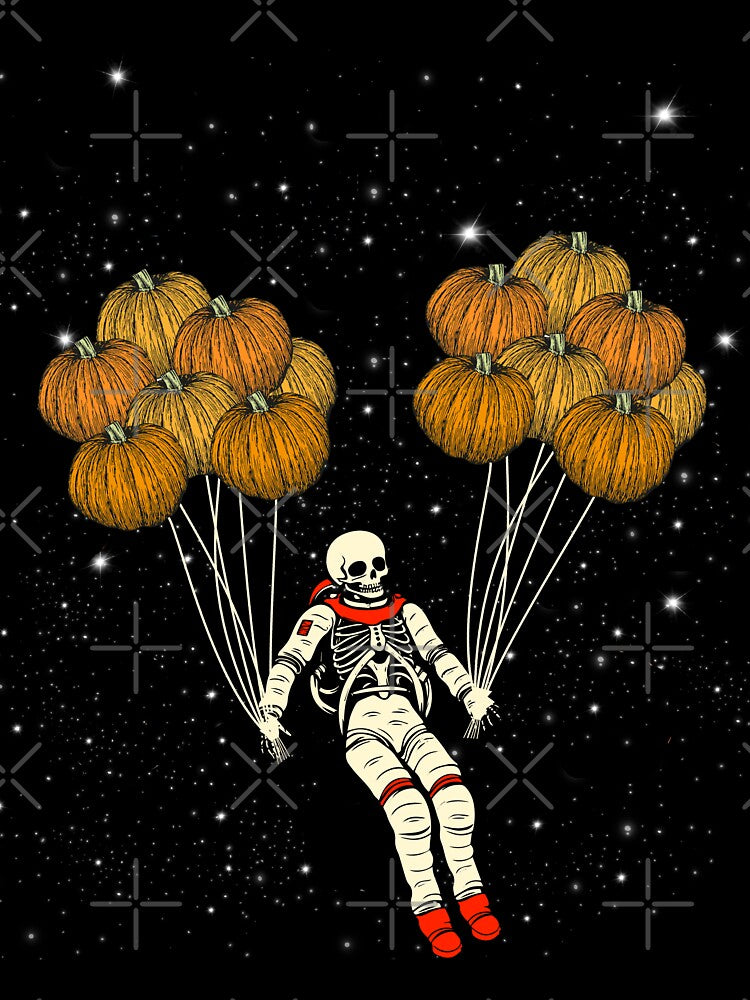 Funny Skeleton Astronaut With Pumpkin In Hand For Men Women by ahmed2751989