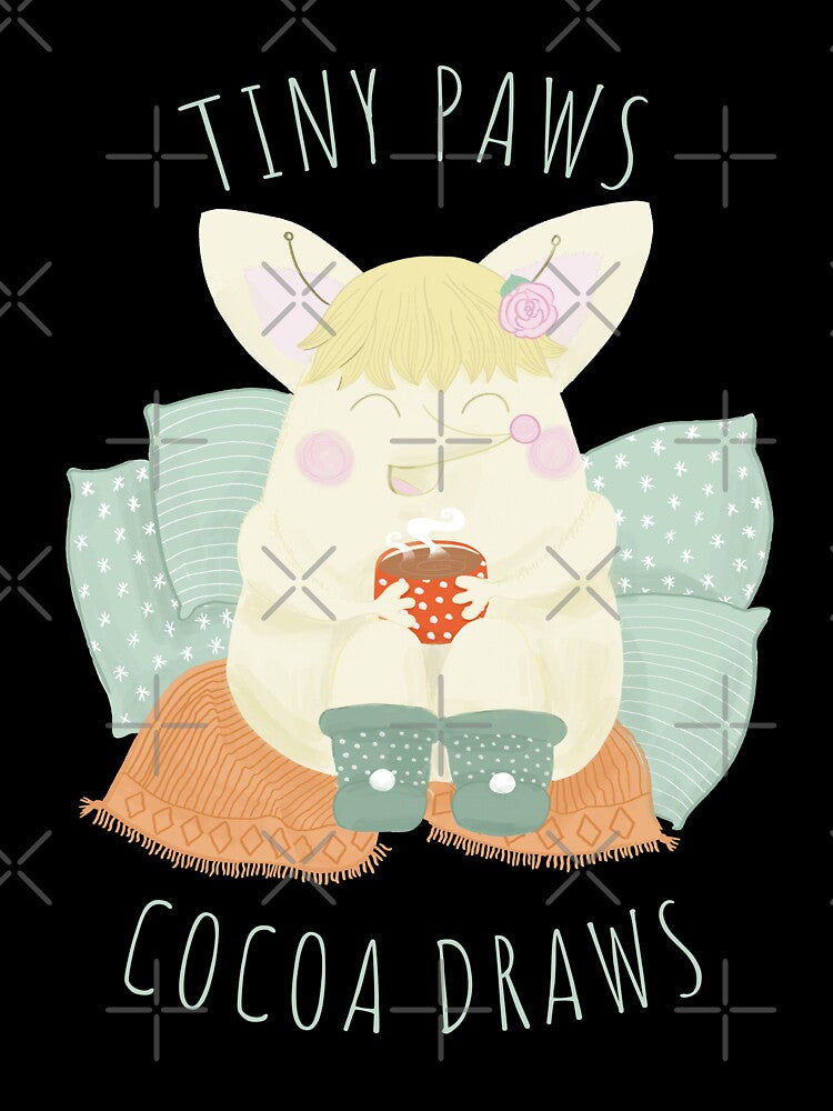 Tiny Paws Cocoa Draws funny mouse with hot cocoa by Kuku-Craft
