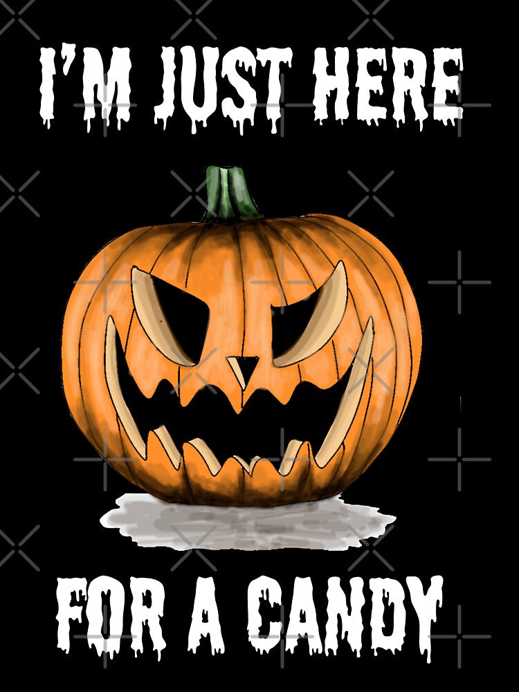 Halloween pumpkin, Im just here for a candy no 1 by mon-artist
