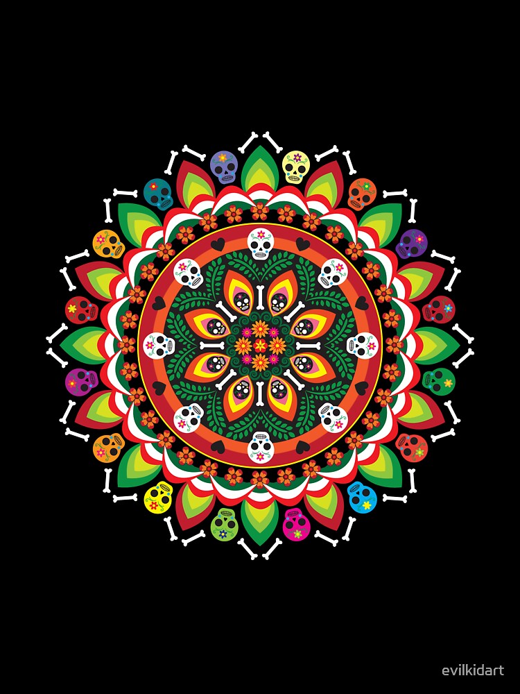 Dia De los Muertos Mandala by evilkidart