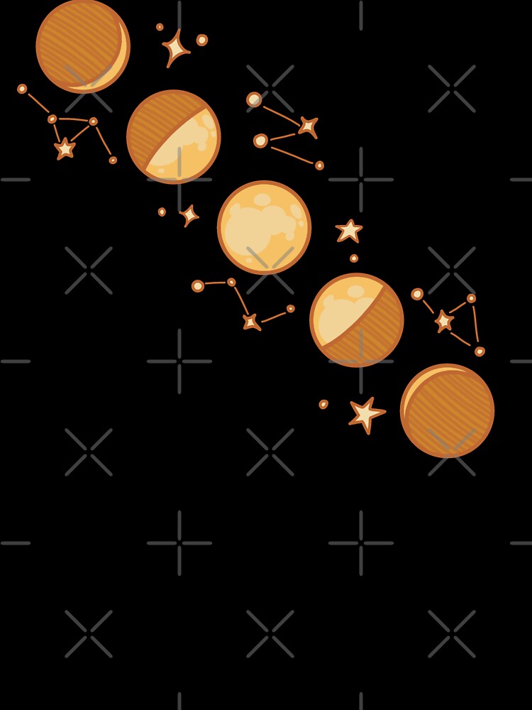 Gold Moon Phases and Stars by Somewhere in the Sea