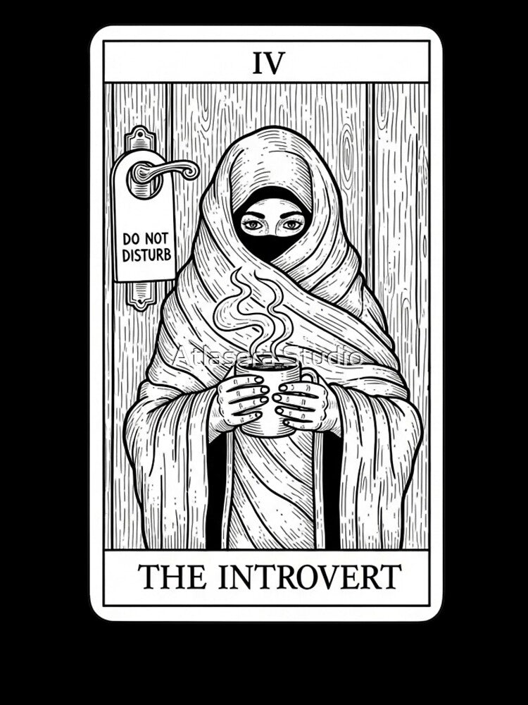 The Introvert - Cozy Blanket Tarot Card T-Shirt by Atlasera Studio