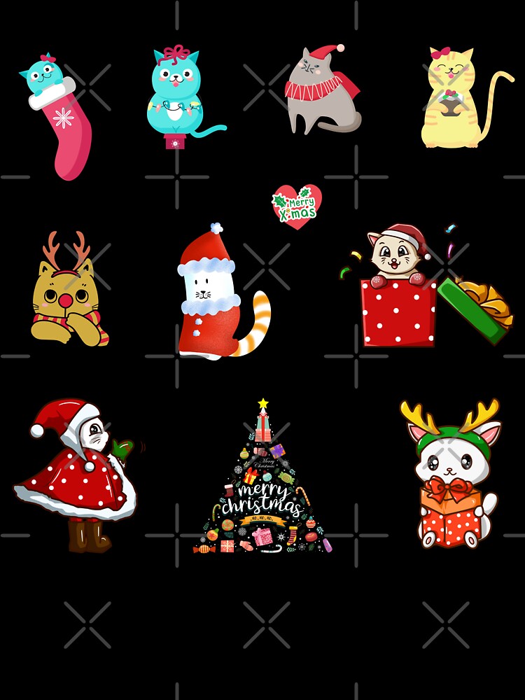 A Merry Christmas kitty cat Santa cats.  Cute and funny Christmas cat gifts for cat lovers, cat owners and Christmas Enthusiasts by haRexia