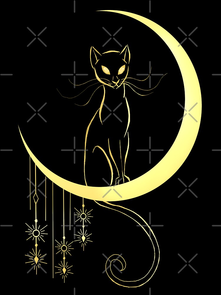 Art Deco Cat on Moon by Rasijan