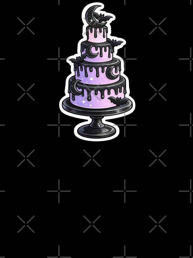 Pastel Goth Cake with Bats and Moons by Questionable Taste