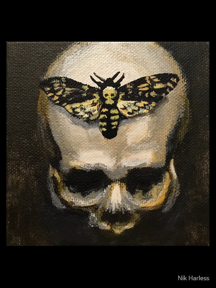 Skull with Death's Head Hawkmoth by Nik Harless