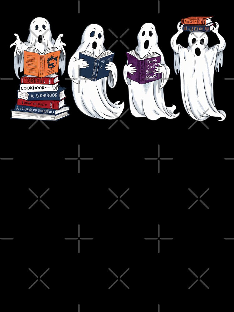 Funny Bookish Ghosts Reading Halloween Books Lover Teacher Kids by Nordo Studio