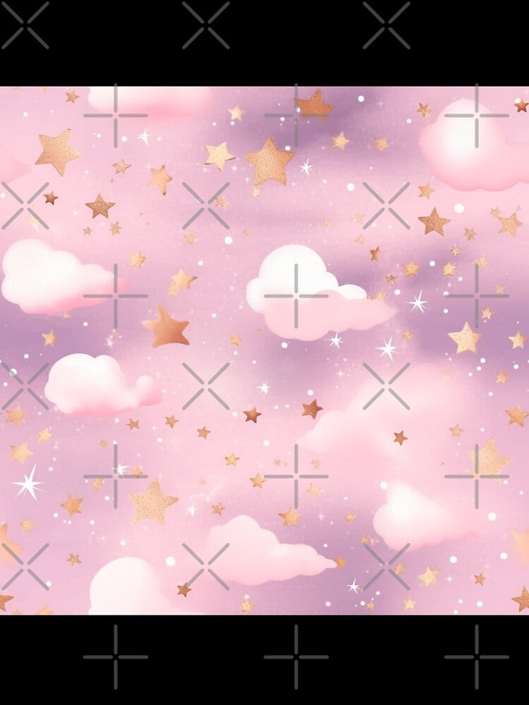 Magical Pastel Pink Celestial Sky with Stars Moon and Planets by She was a  Dreamer...
