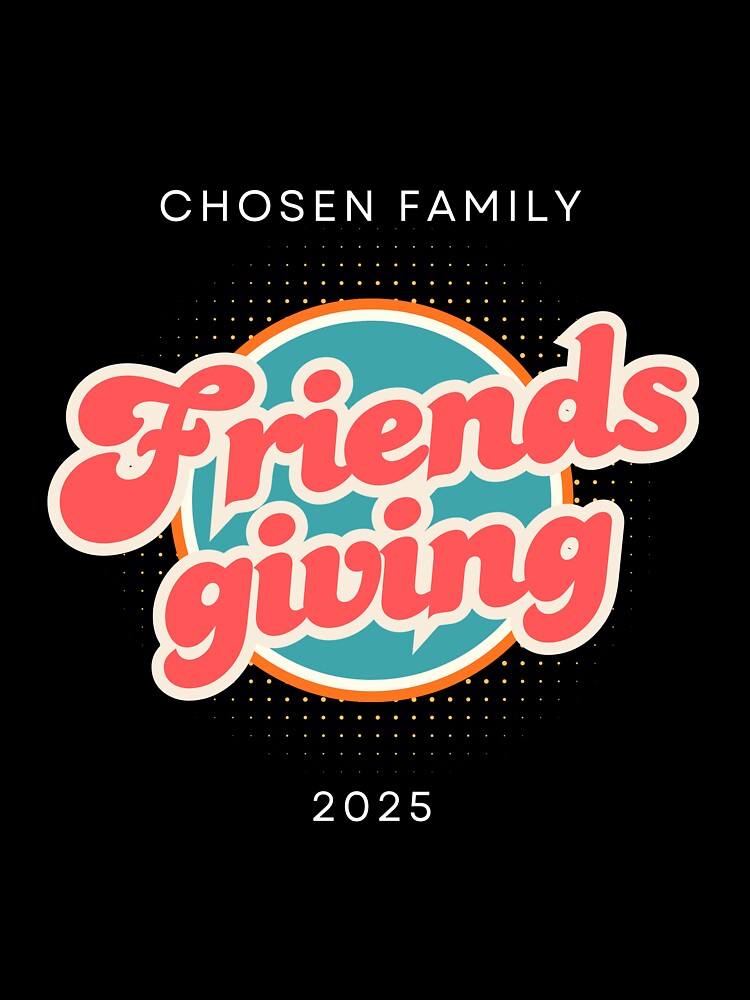 Friendsgiving Retro Circle Orange by Seeshellspace Designs