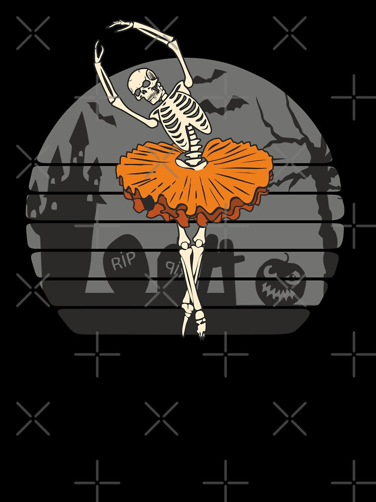 Skeleton Ballerina Dancing on Cemetery Spooky Ballet Dance Halloween Night Costume by alenaz