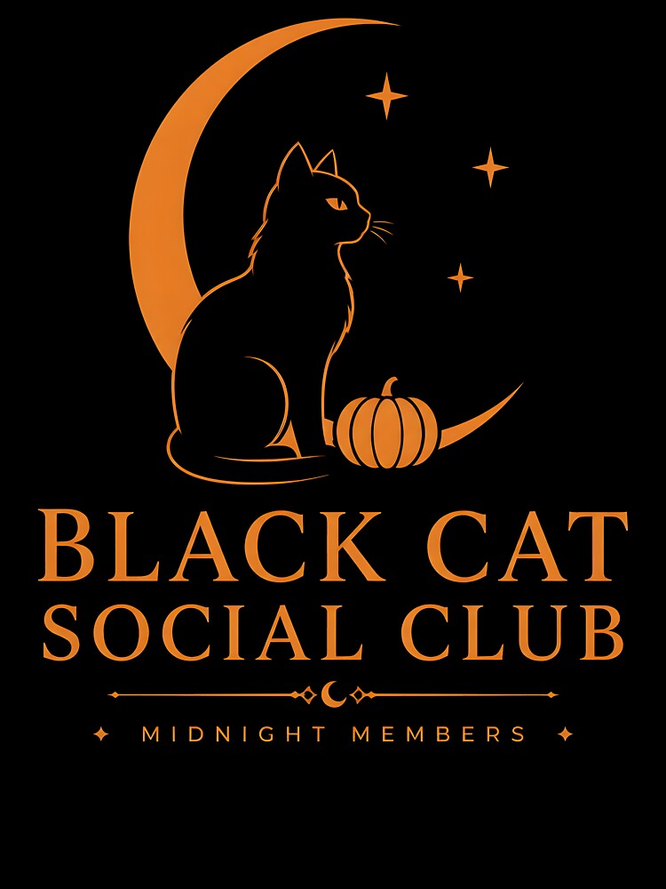 Black Cat Social Club Minimalist Halloween by KristenosNehk