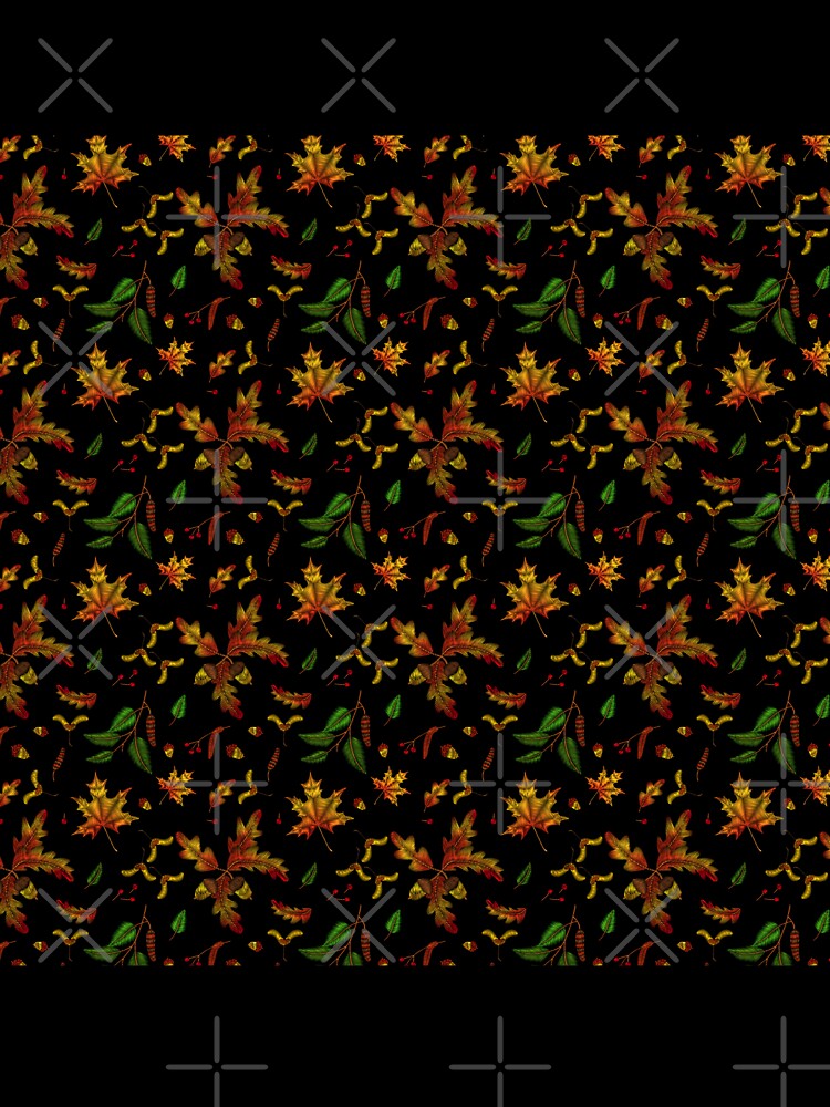 Autumn Leaves Detail Pattern bright,vibrant,Fluorescent by cutecrazytshirt