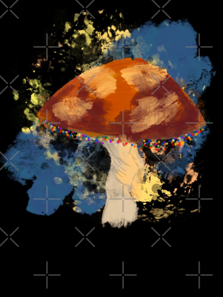 "Psychedelic Watercolor Mushroom - Abstract Amanita Illustration by TheArtOfTreble