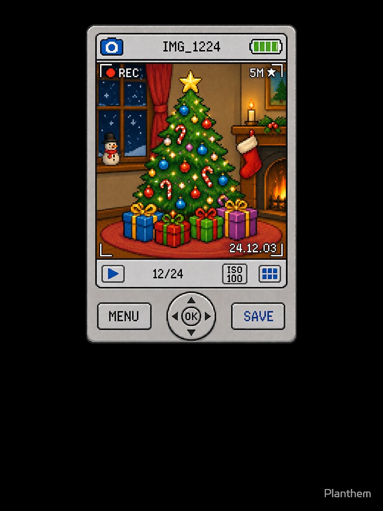 Y2K Christmas Digital Camera Pixel Art by Planthem