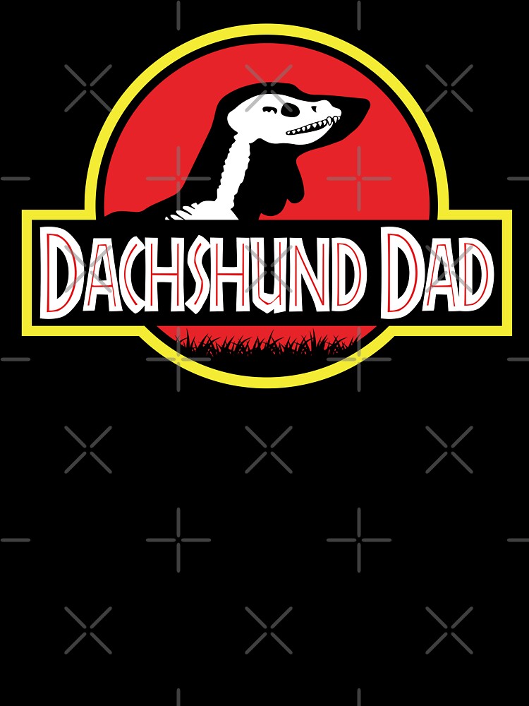 (For Dark Background) Jurassic Dachshund Dad by More Cute Dogs