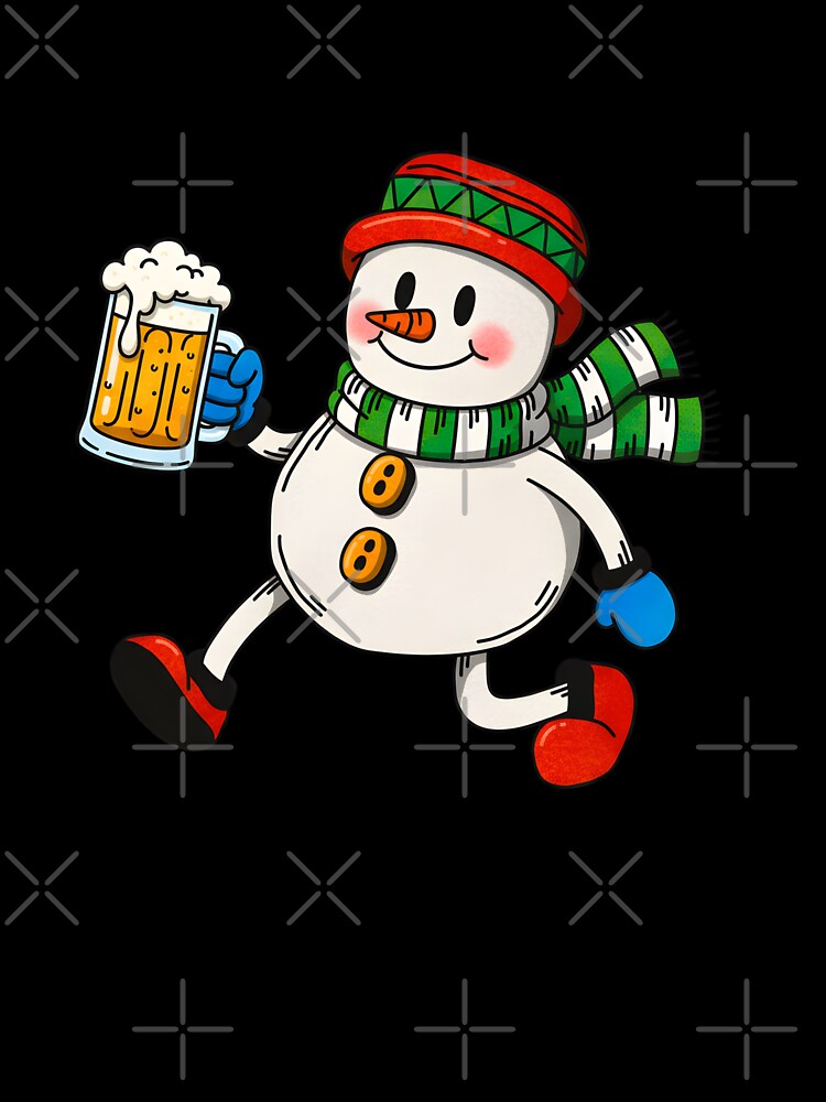 A SNOWMAN WITH A MUG OF BEER by infinitearte