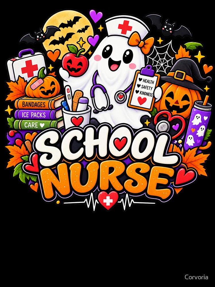 School Nurse Halloween Gift Cute Ghost Nurse Style by Corvoria