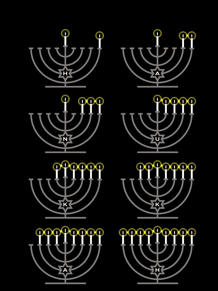Eight Hanukkah Hanukkiyahs by SanfordStudio