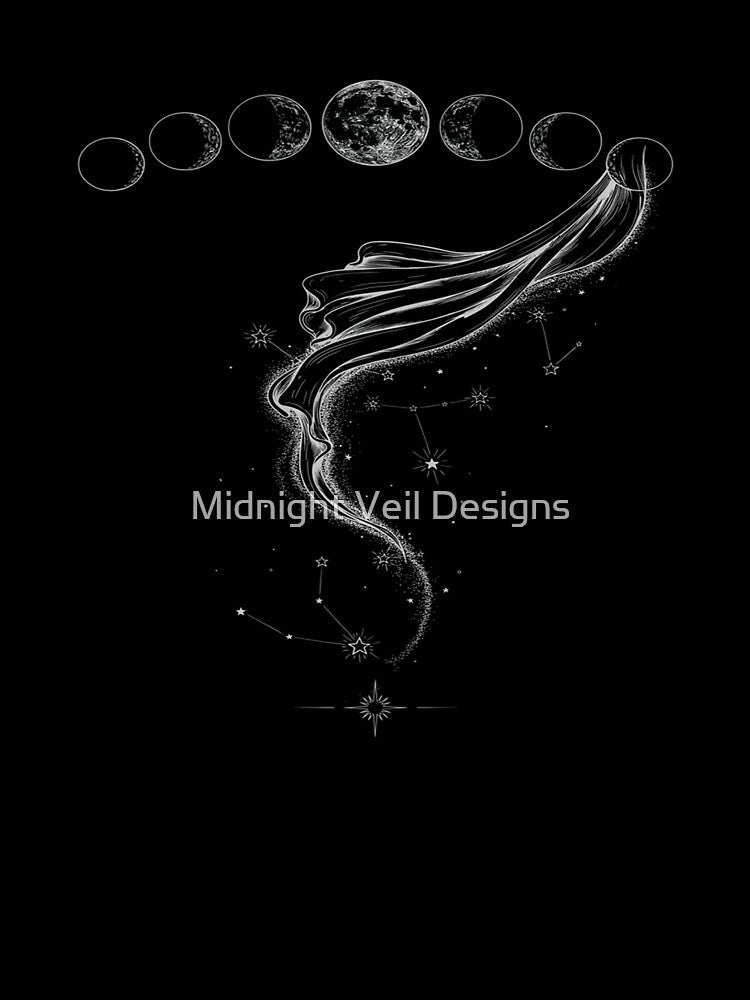 Moon Phases Flow – Elegant Celestial Constellation Design by Midnight Veil Designs