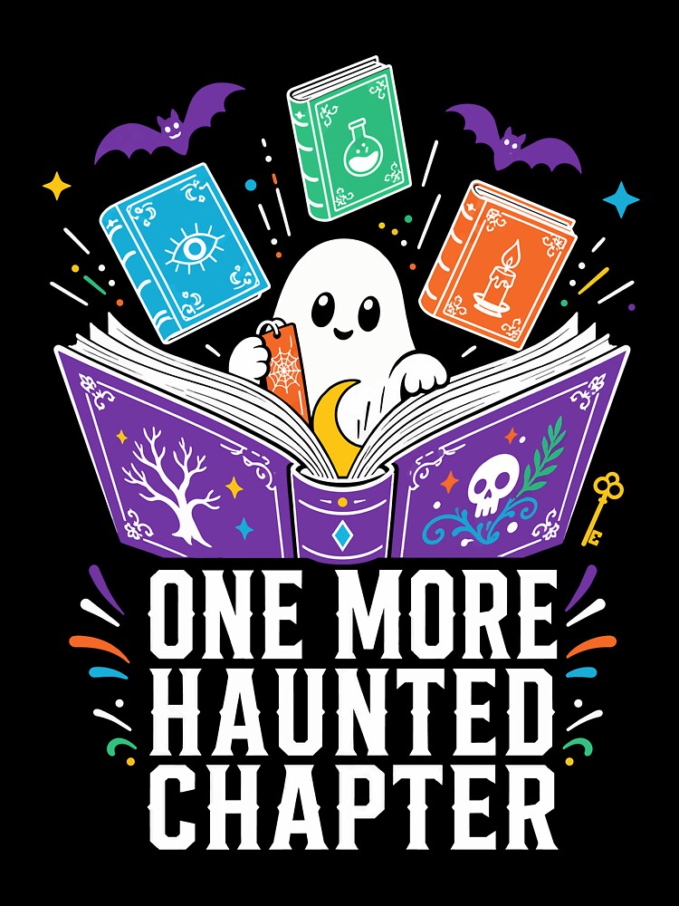 Halloween Ghost Bookworm | One More Haunted Chapter by Uglyandcute