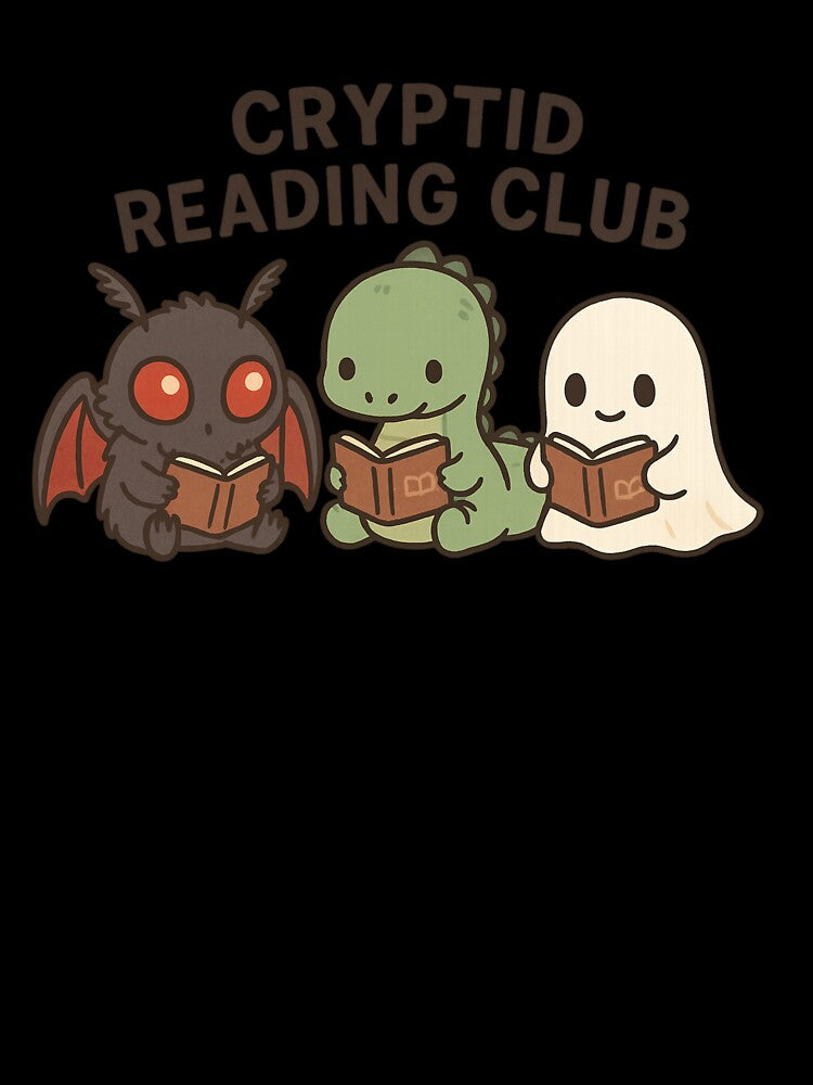 Cryptid Reading Club – Cute Mothman Ghost Dinosaur Book by Mouraludia