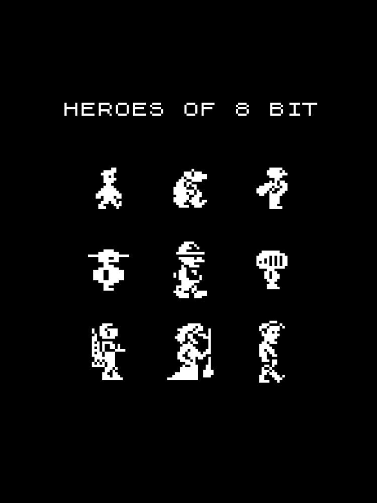 Heroes of 8bit - monochrome legends in a handful of pixels by NearTheKnuckle