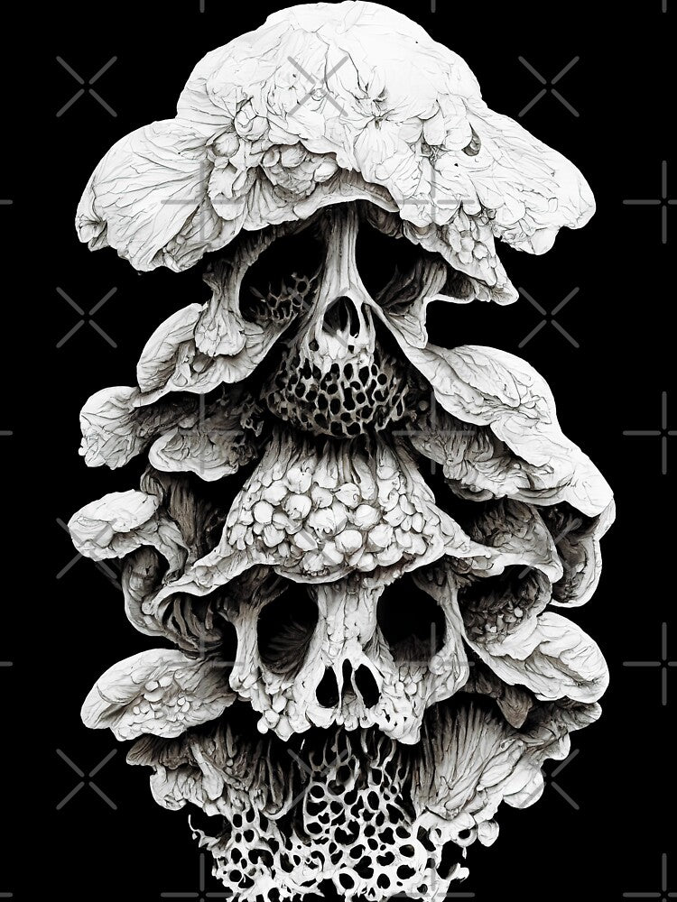 Stacked Mushroom Skulls by harroddesign